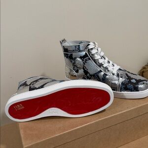 Christian Louboutin Orlando Louis high-top sneakers metallic snake size 40